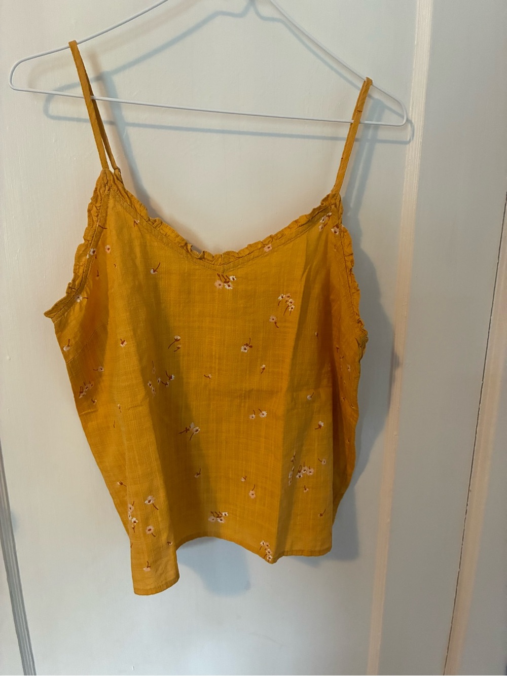 a.n.a Mustard Yellow Floral Spaghetti-Strap Camisole